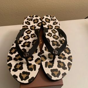 Coach Leopard Flip Flops